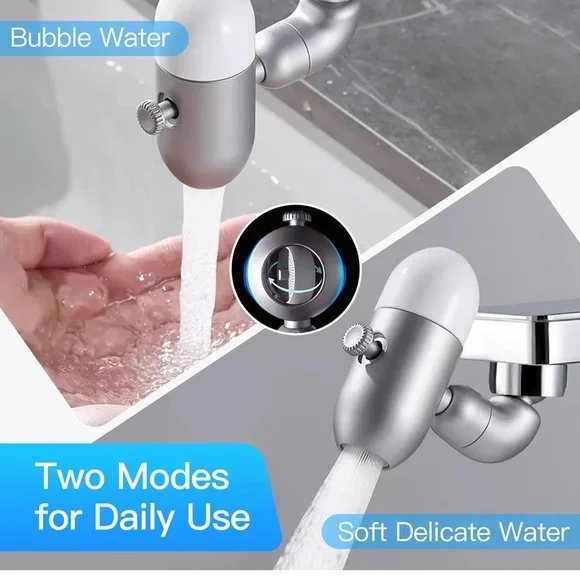 Rotatable Faucet for Bathroom Sink,Multi-Function Sink Faucet Extender (Silvery)